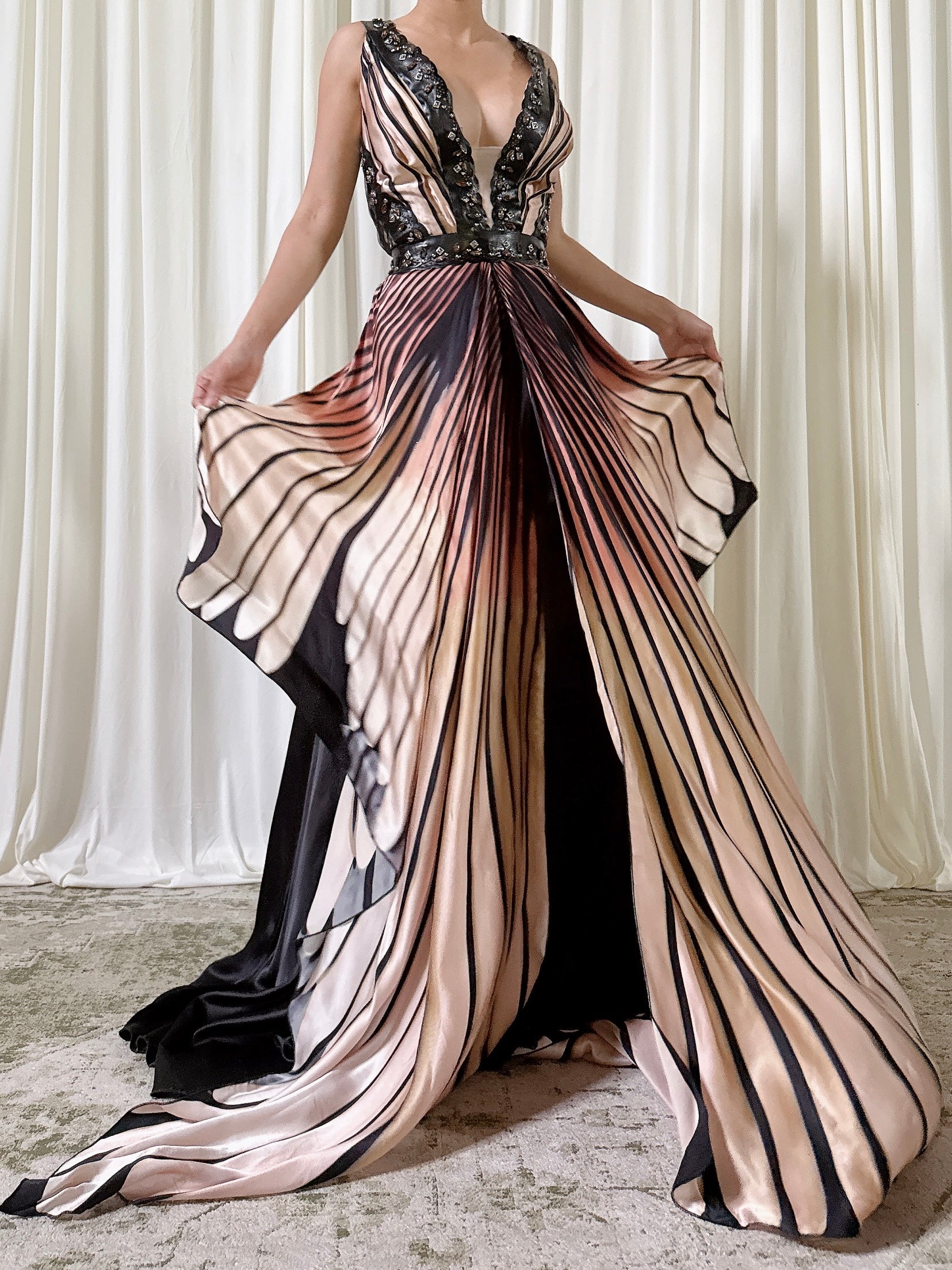 Vintage Silk Butterfly Dress - Size 12