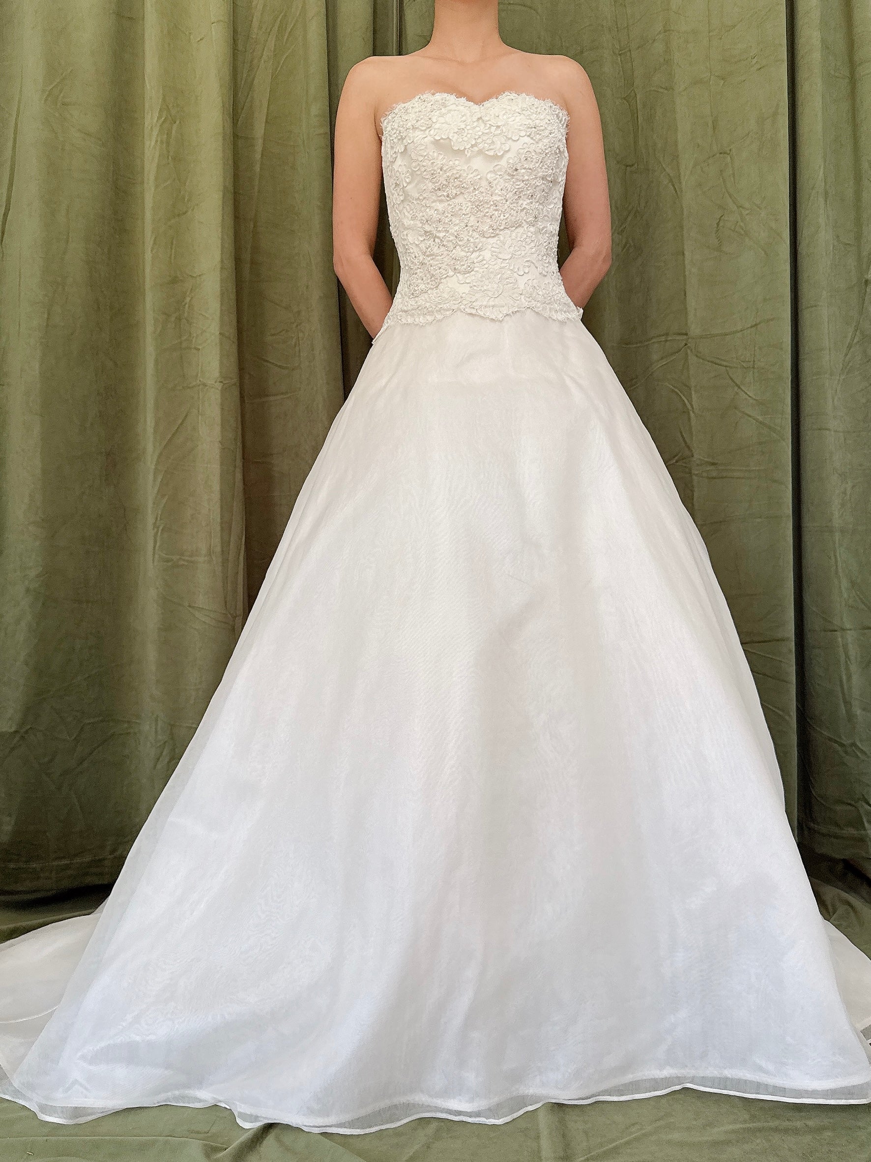 Vintage Silk Organza Lace Bodice Gown - XS/2