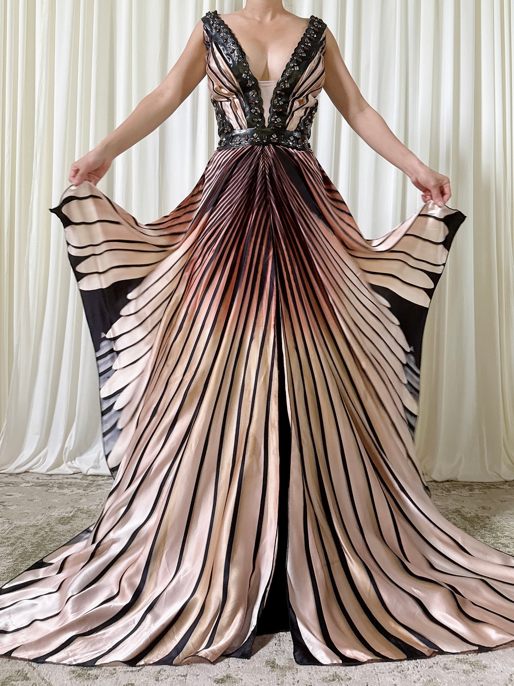 Vintage Silk Butterfly Dress - Size 12