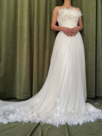 00 Silk Tulle Strapless Gown - S/M 6/8