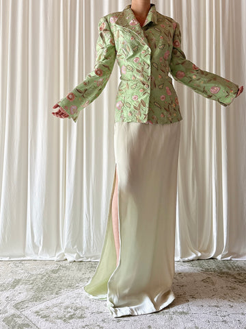Vintage Paul Vasseur Floral 2 Piece Set - Size 40
