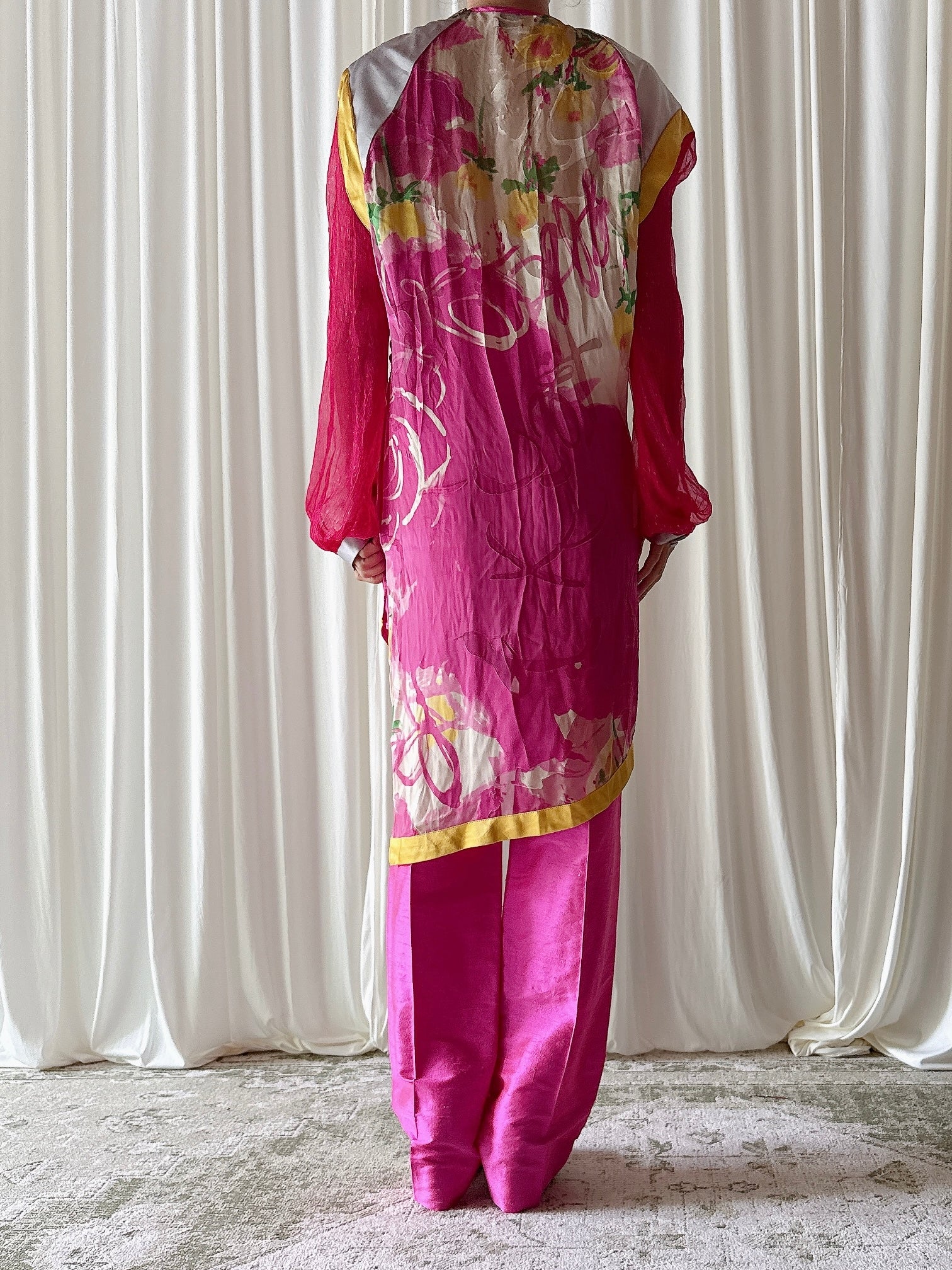 Vintage Bella Marina Studio Pink Yellow 2 Piece Set - IT 46