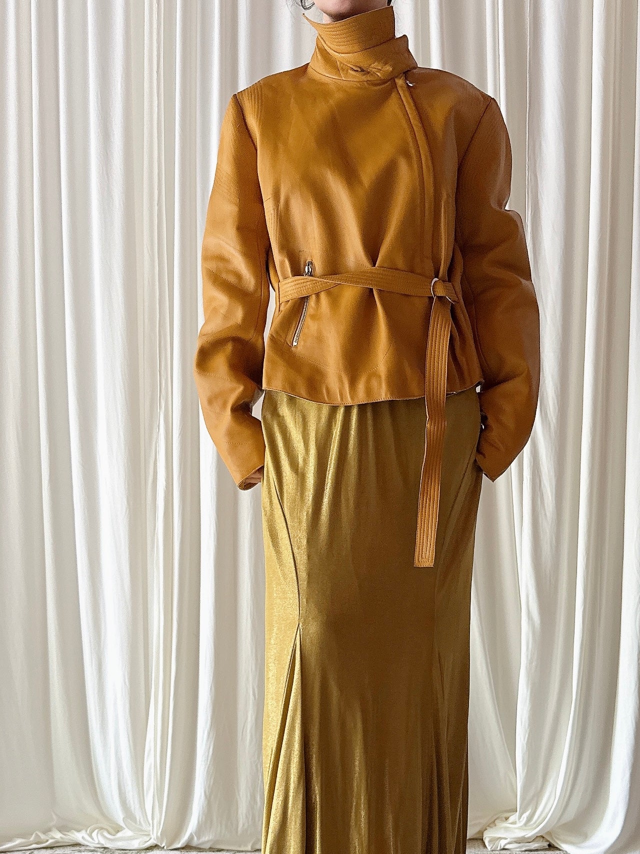 Vintage Mustard 100% Leather Jacket - M
