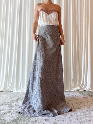 Vintage Belleville Sassoon Gray Skirt - Waist 34”