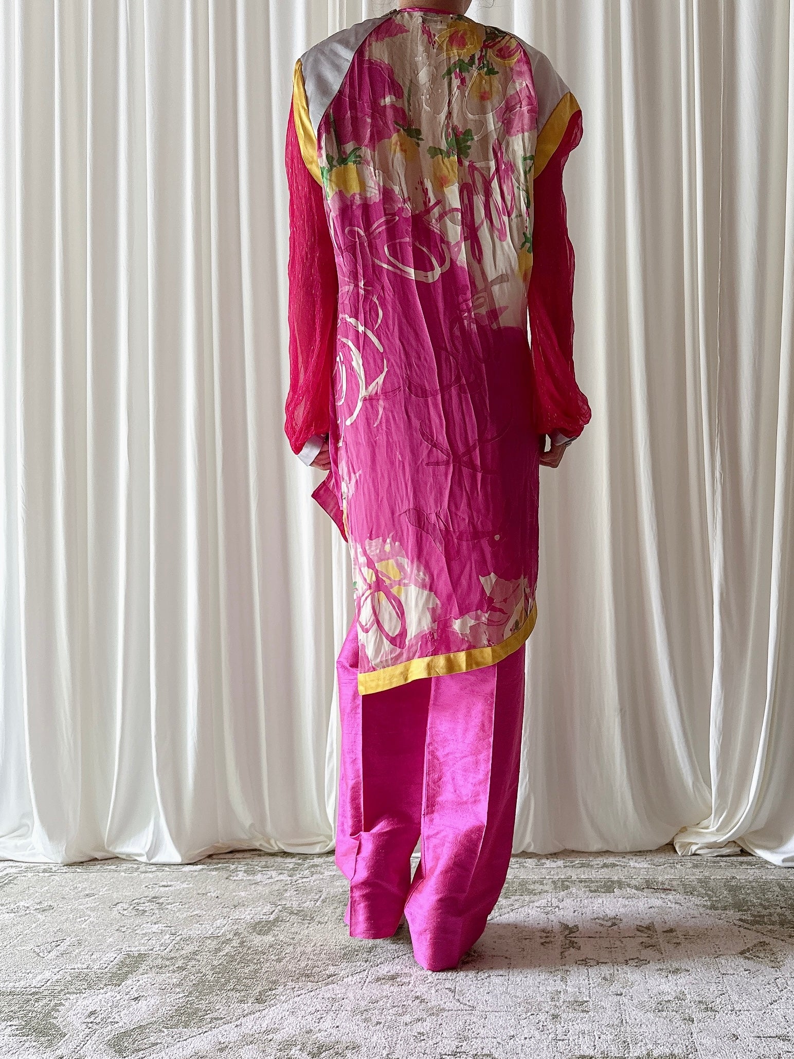 Vintage Bella Marina Studio Pink Yellow 2 Piece Set - IT 46