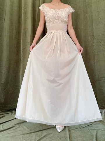 Vintage Nude Tricot 2-Piece Set - M