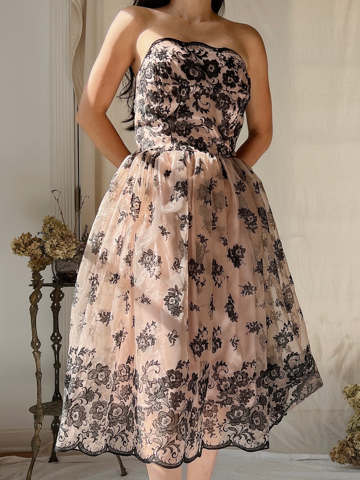 1980s Voile 50s Inspired Dress - XS