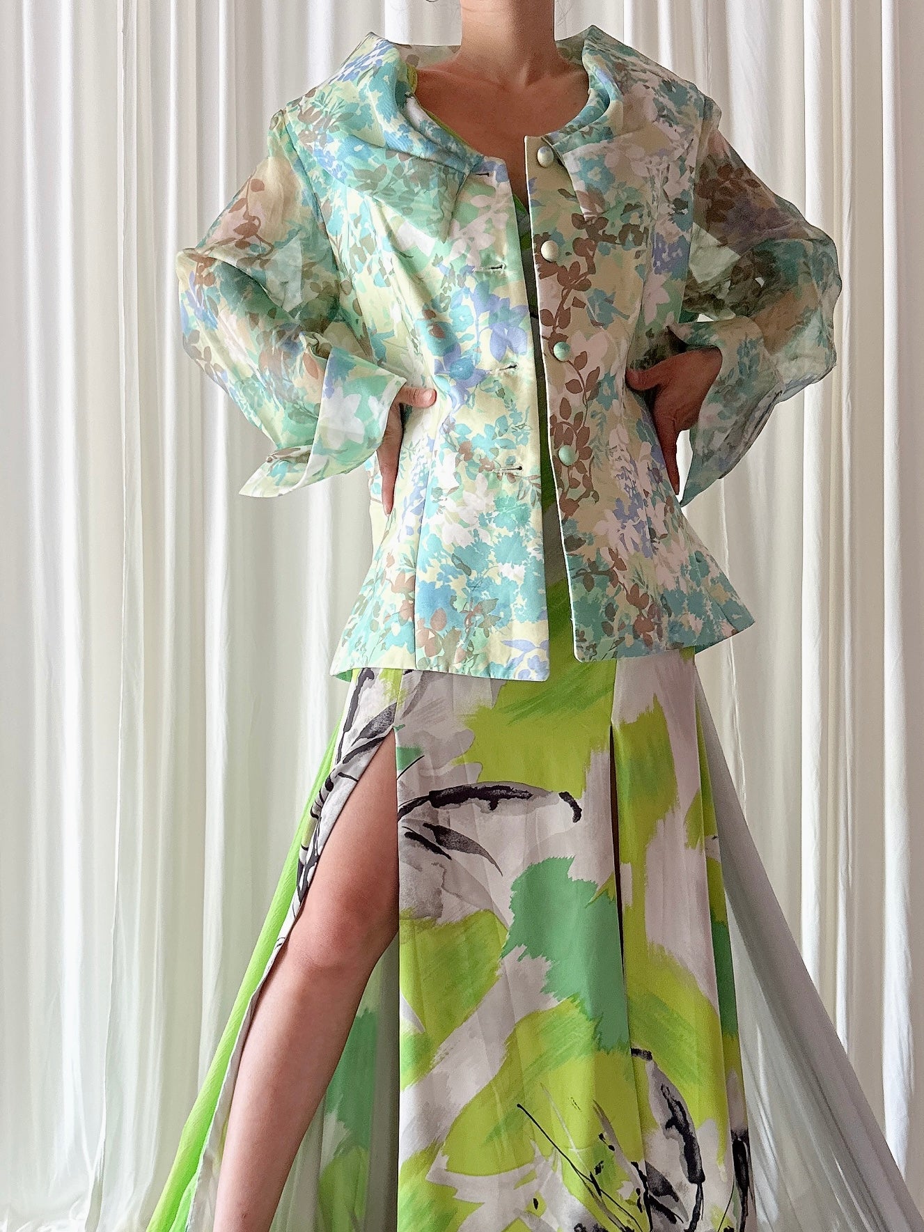 Vintage Equateur Floral Jacket - Size 50