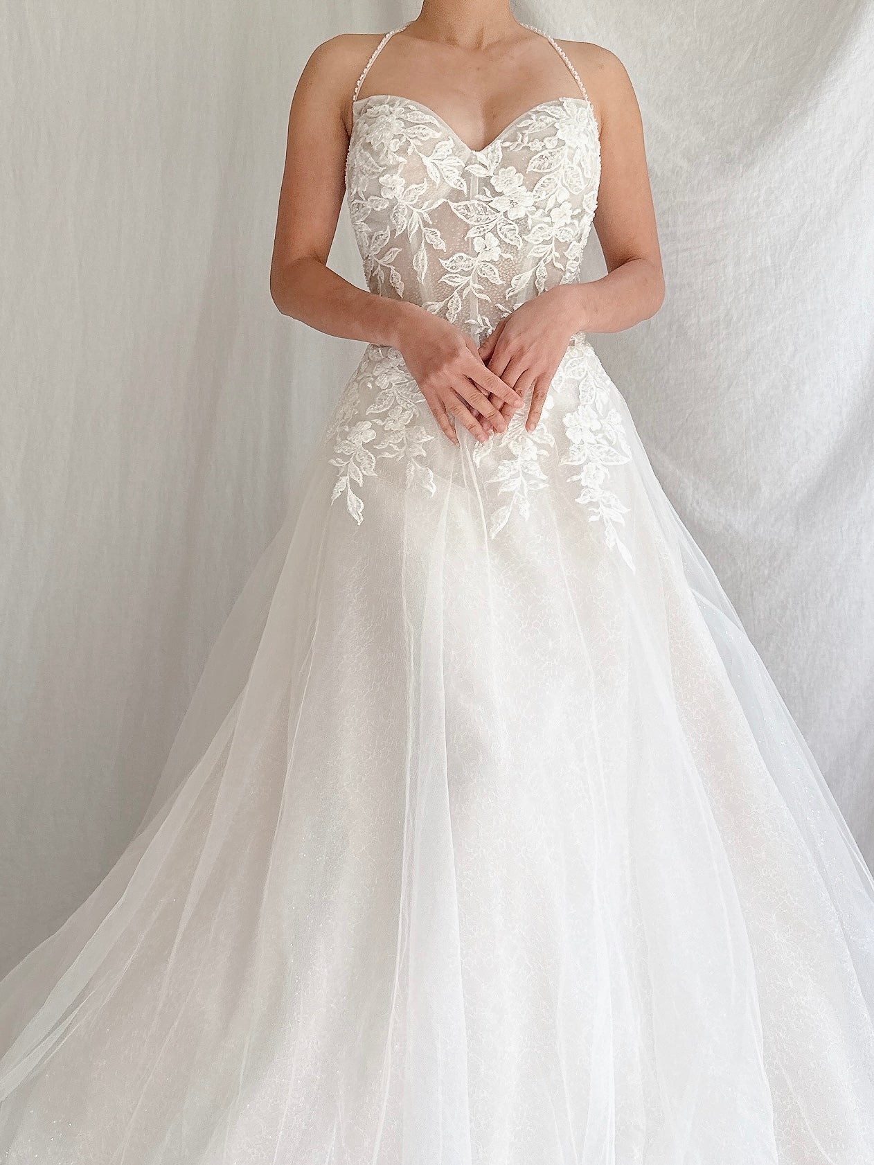 Beaded Tulle Bustier Gown - S/M