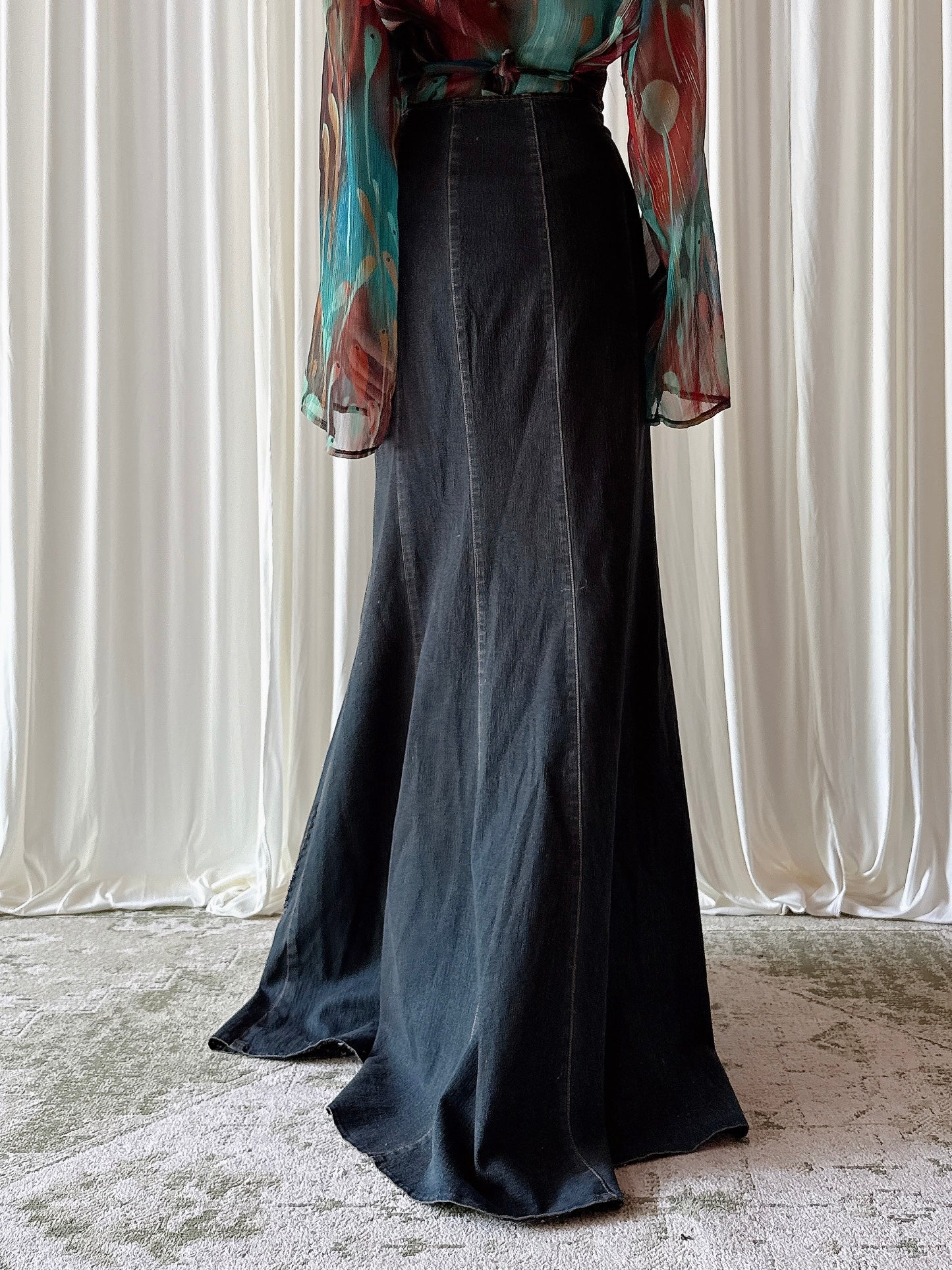 Vintage Roberto Cavalli Denim Skirt - 34W/43L