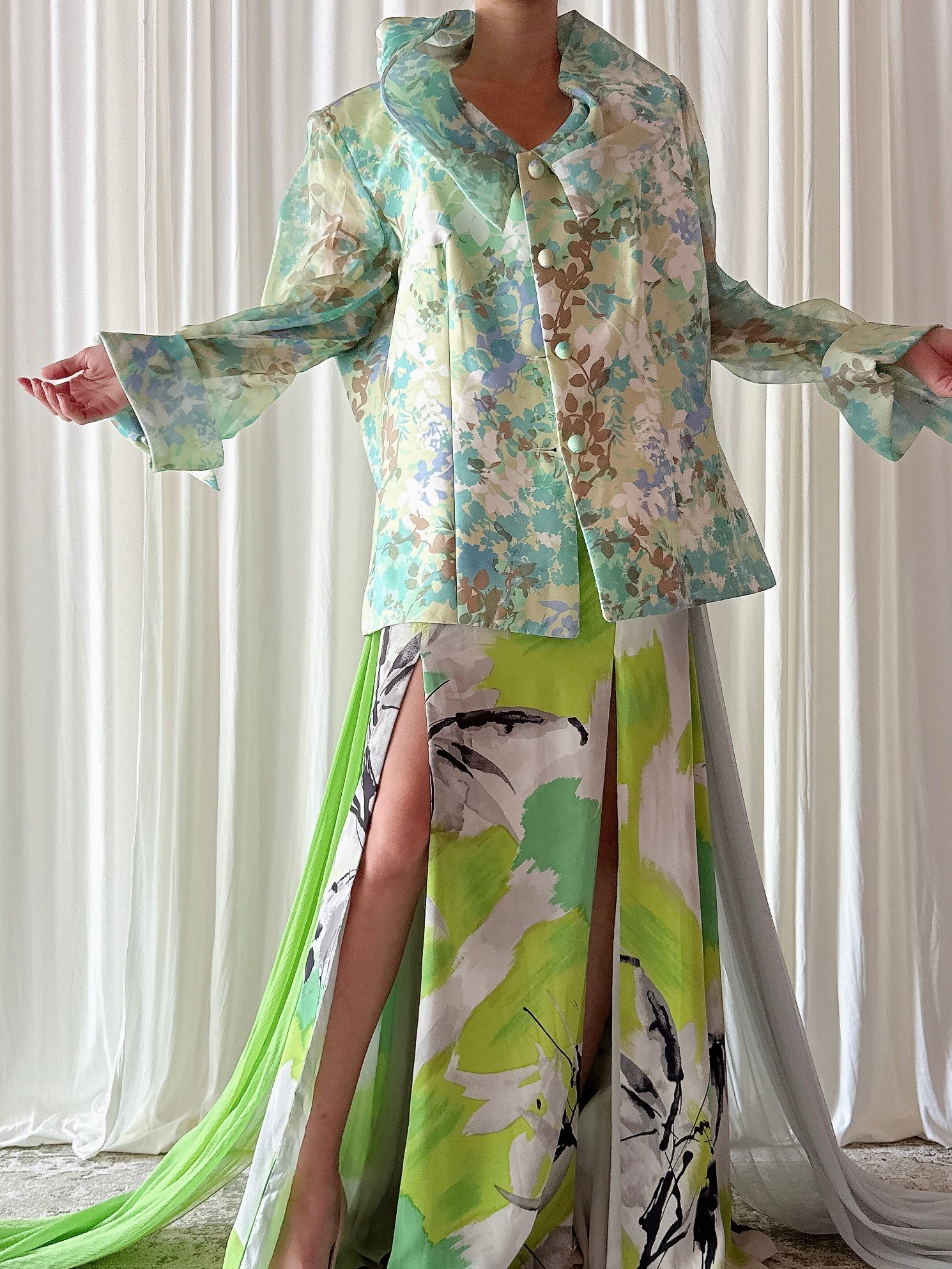Vintage Equateur Floral Jacket - Size 50