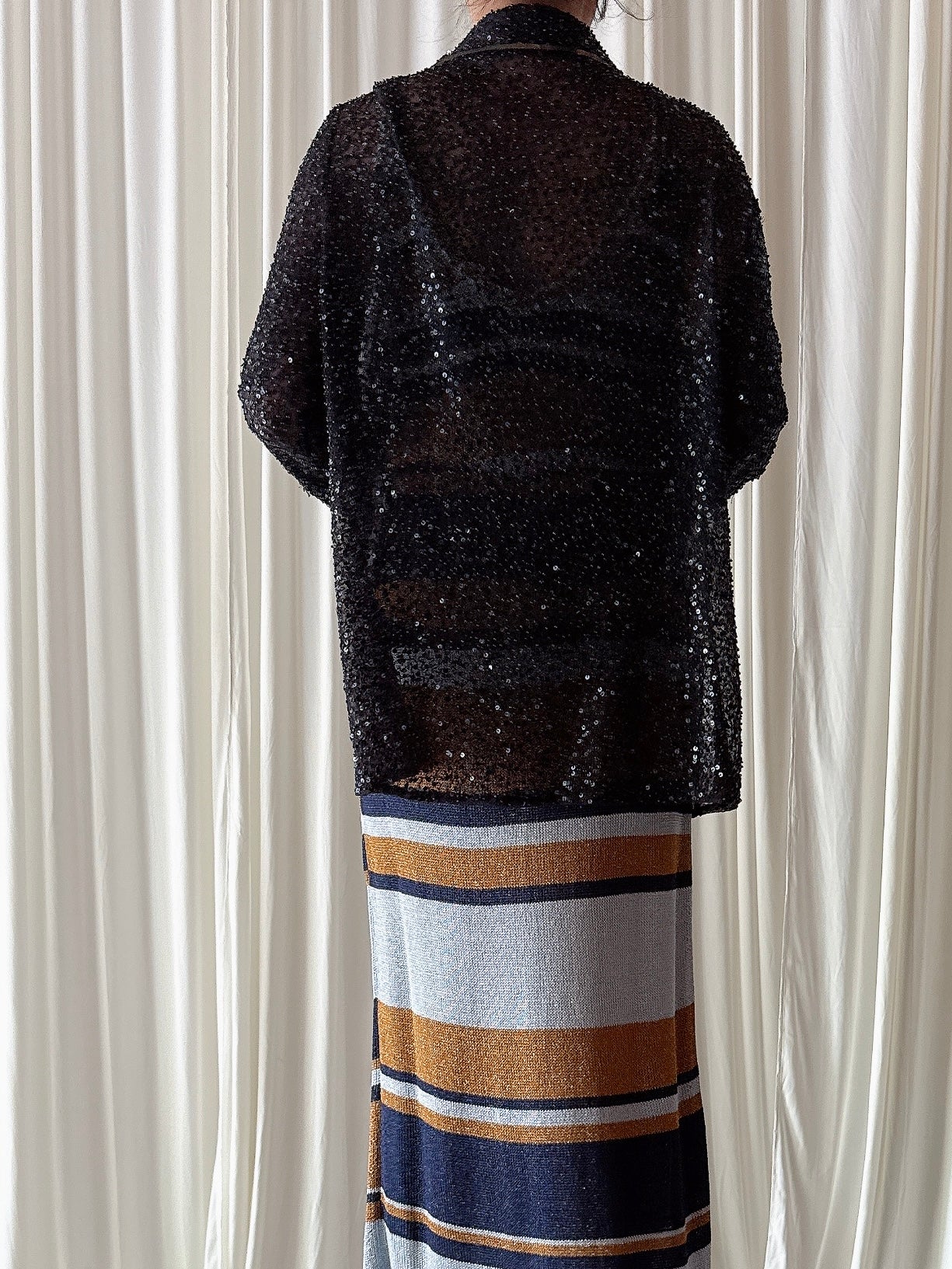 Vintage Ronit Zilkha Blue Beaded Jacket - Size 16