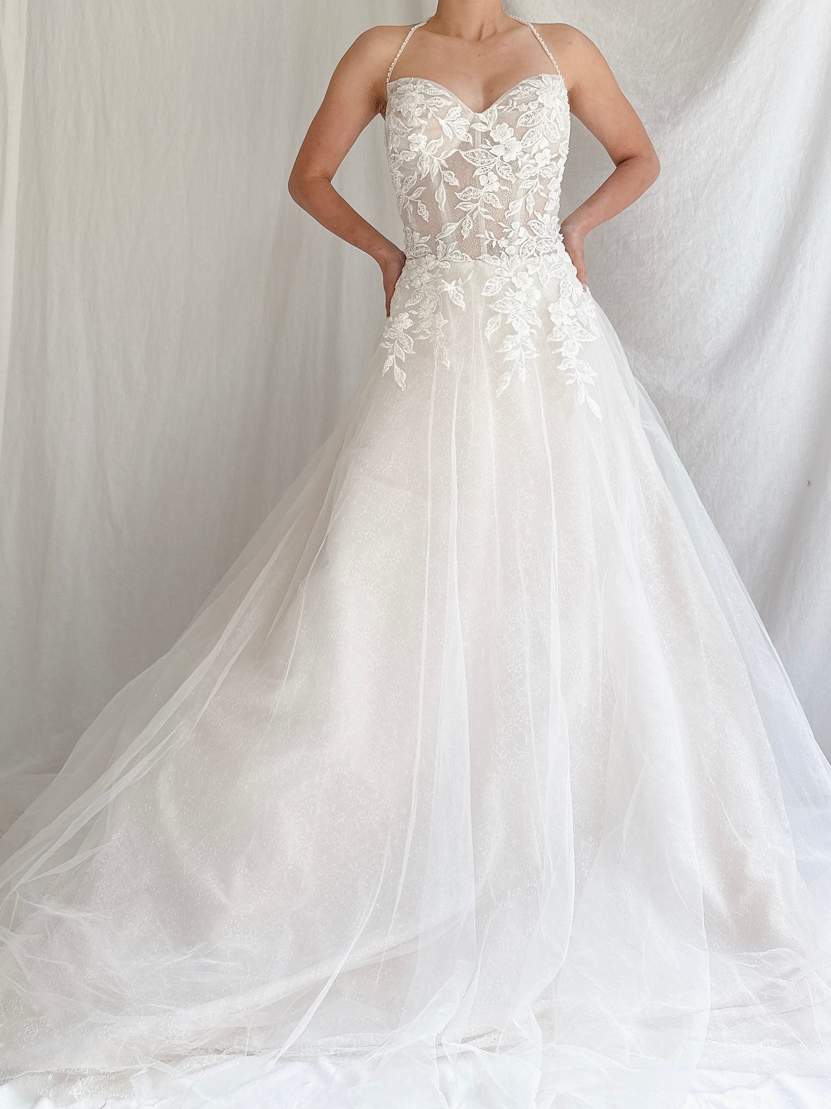 Beaded Tulle Bustier Gown - S/M