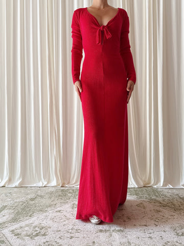 Vintage Betty Jackson Red Knit Dress- UK 12