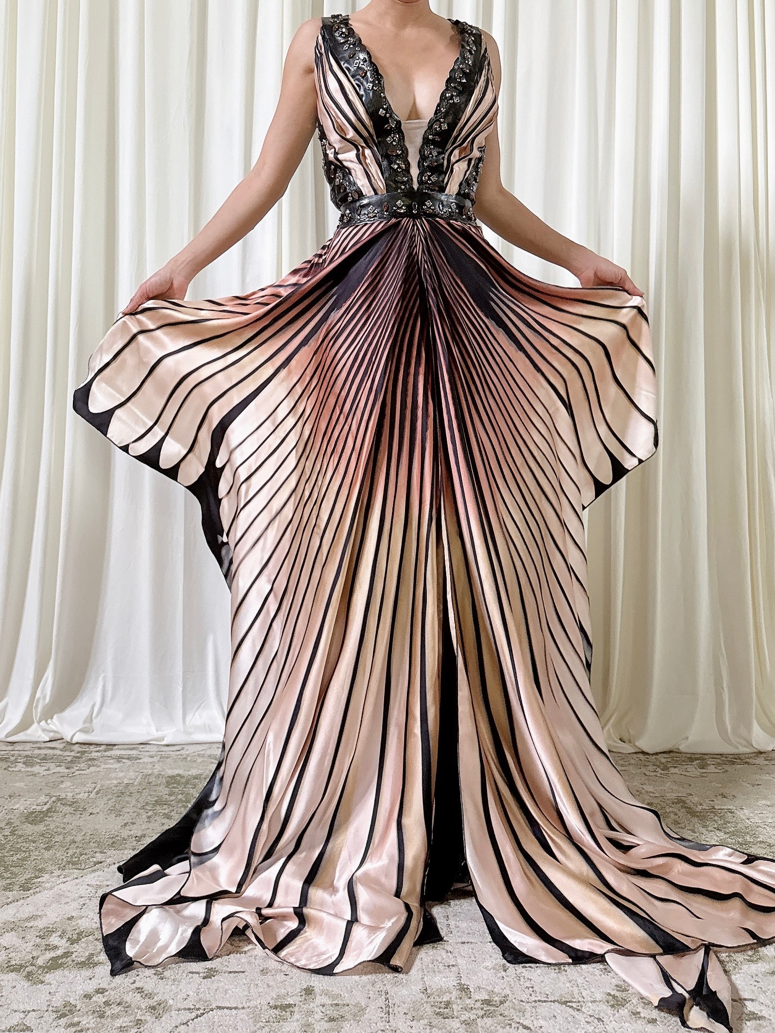 Vintage Silk Butterfly Dress - Size 12