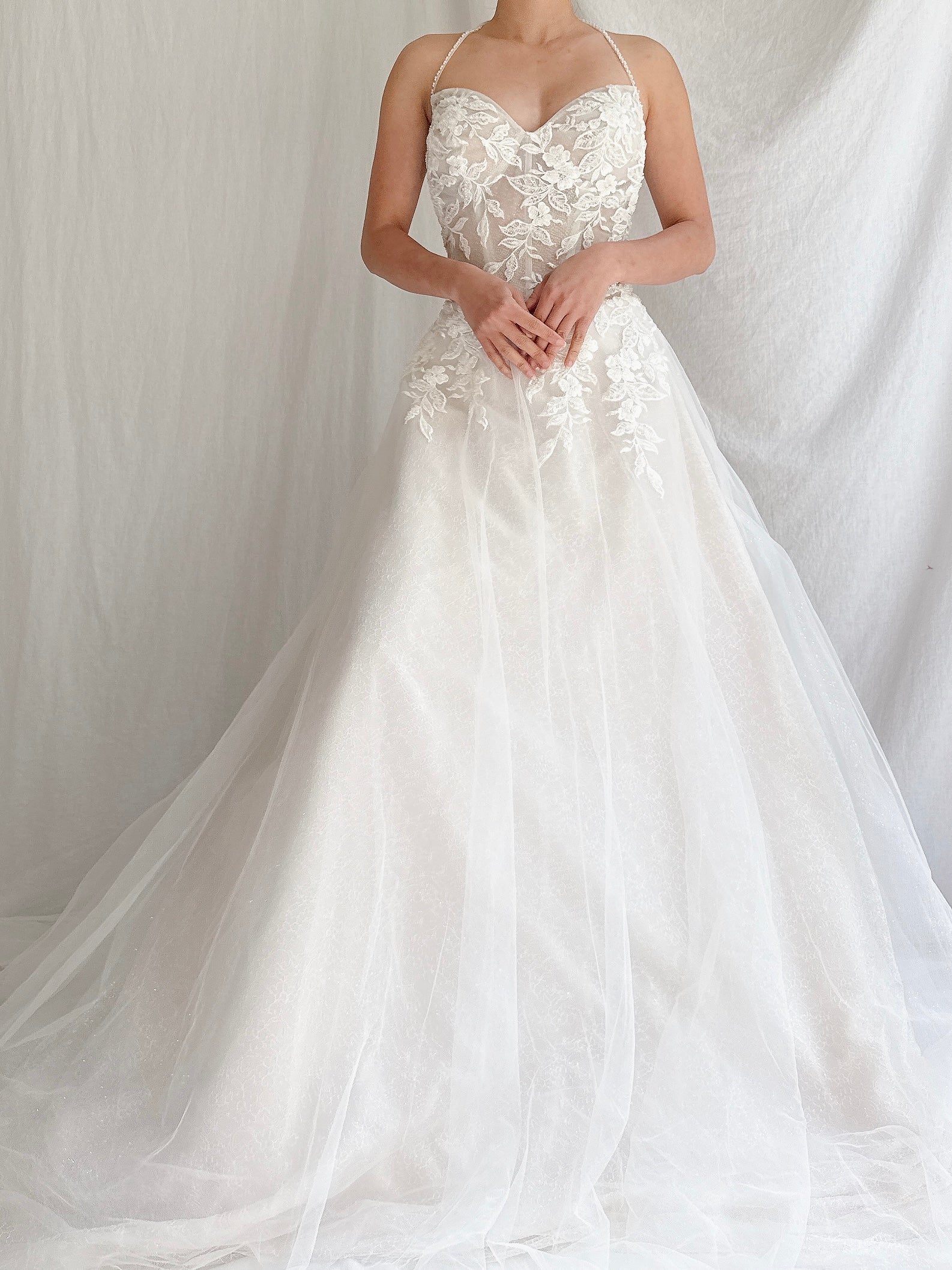 Beaded Tulle Bustier Gown - S/M