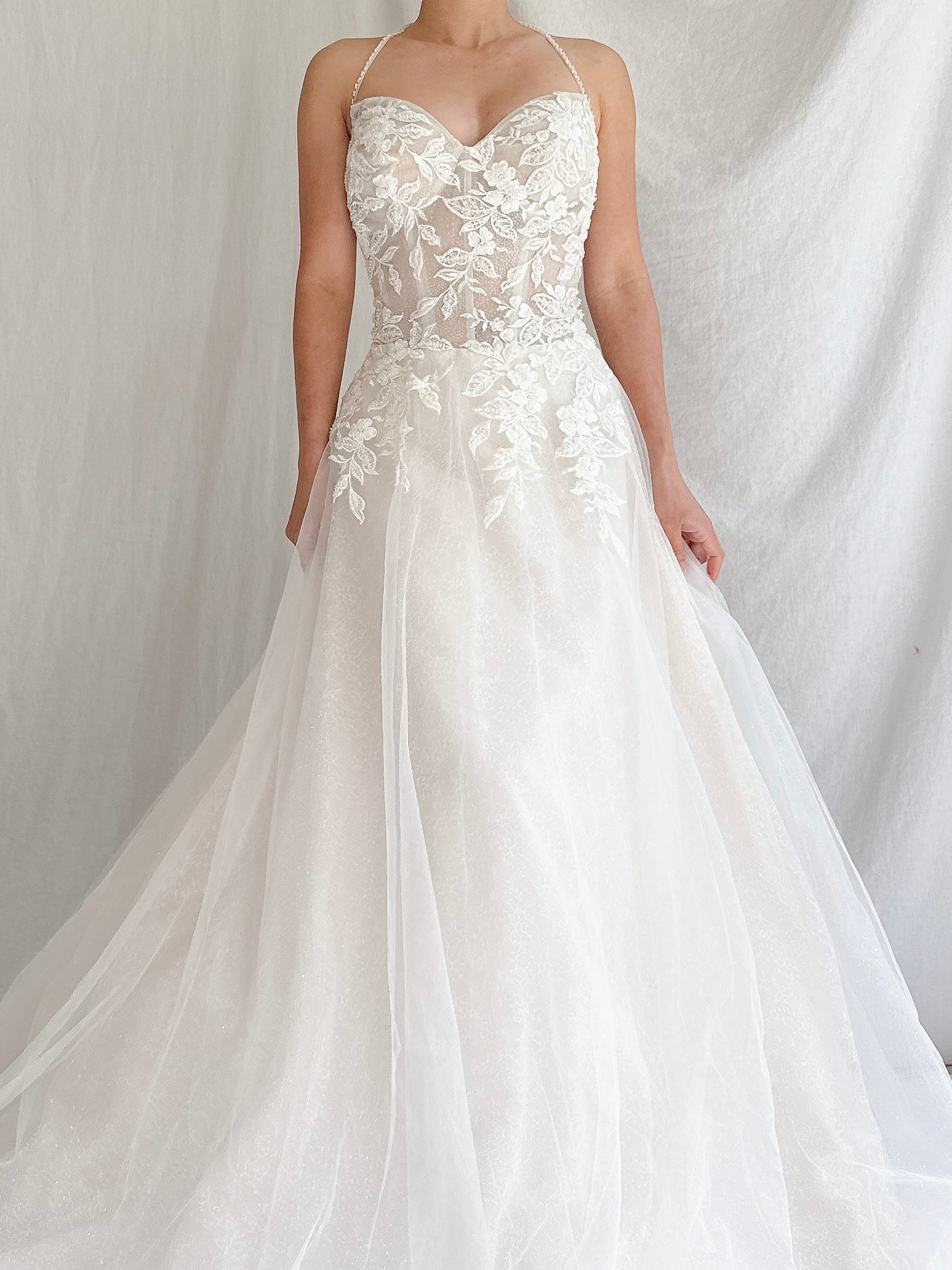 Beaded Tulle Bustier Gown - S/M