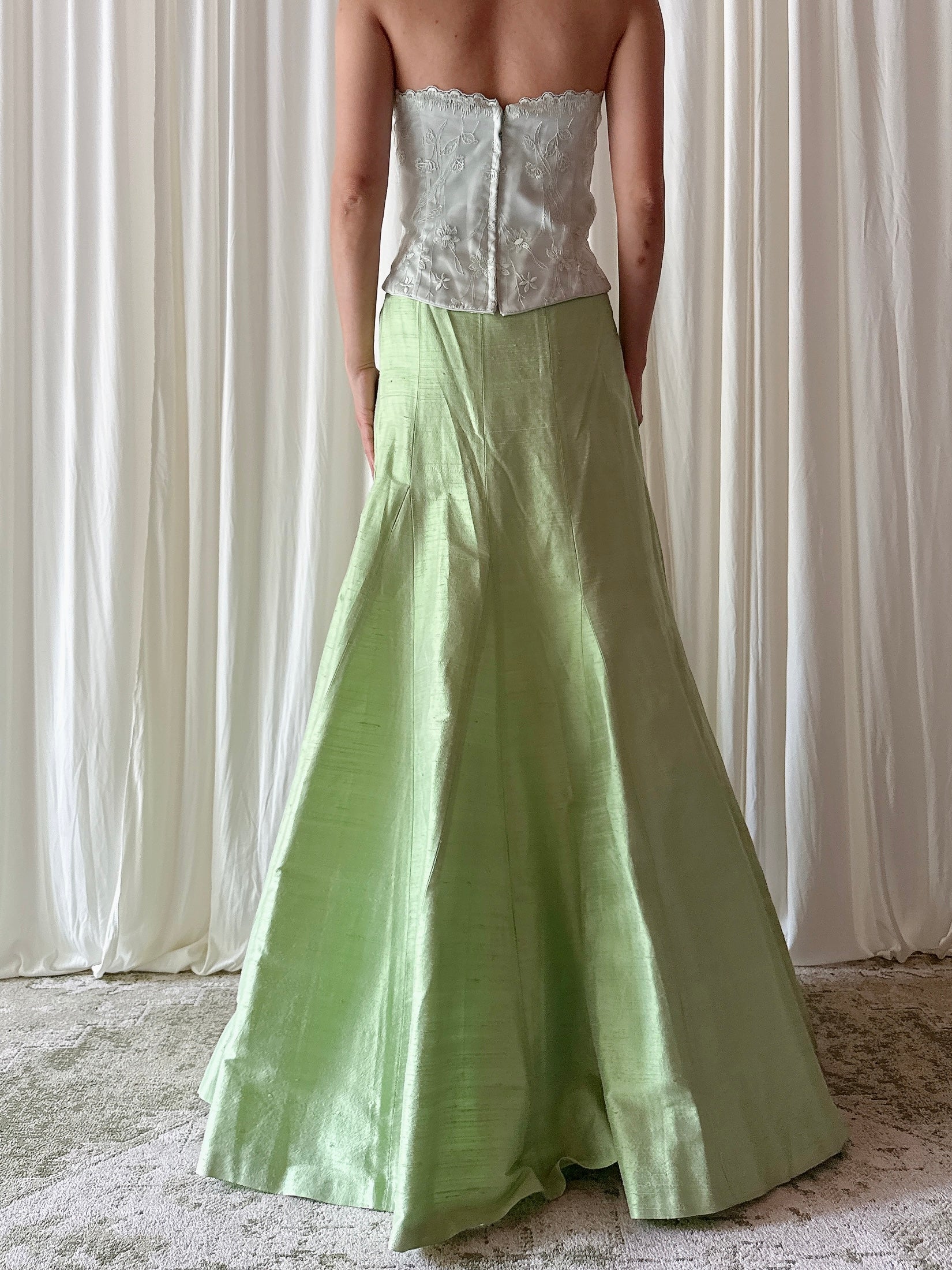 Vintage Paul Vasseur Green Skirt - 30W / Size 42
