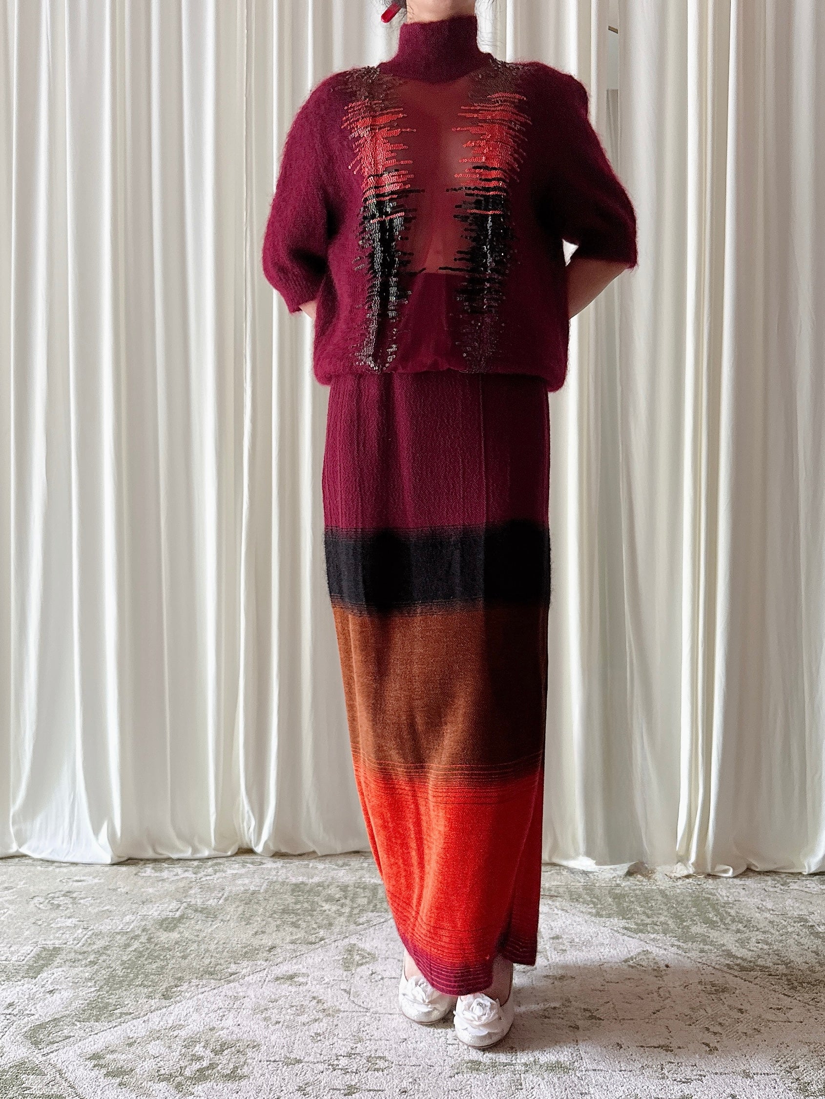Vintage Floranna Fuzzy Knit Set - IT 46