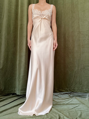 Vintage Lucie Ann Satin Slip - S