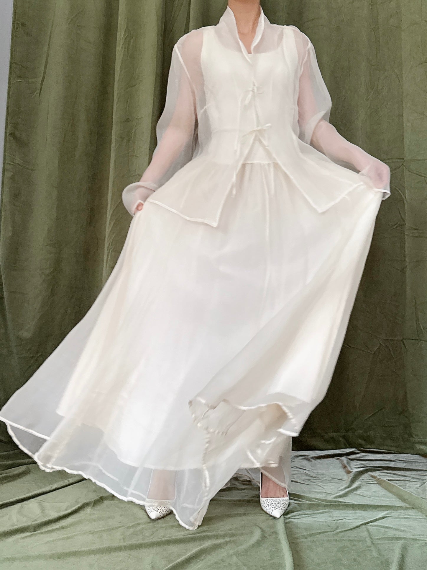 Vintage Silk Organza 2-Piece Set - M