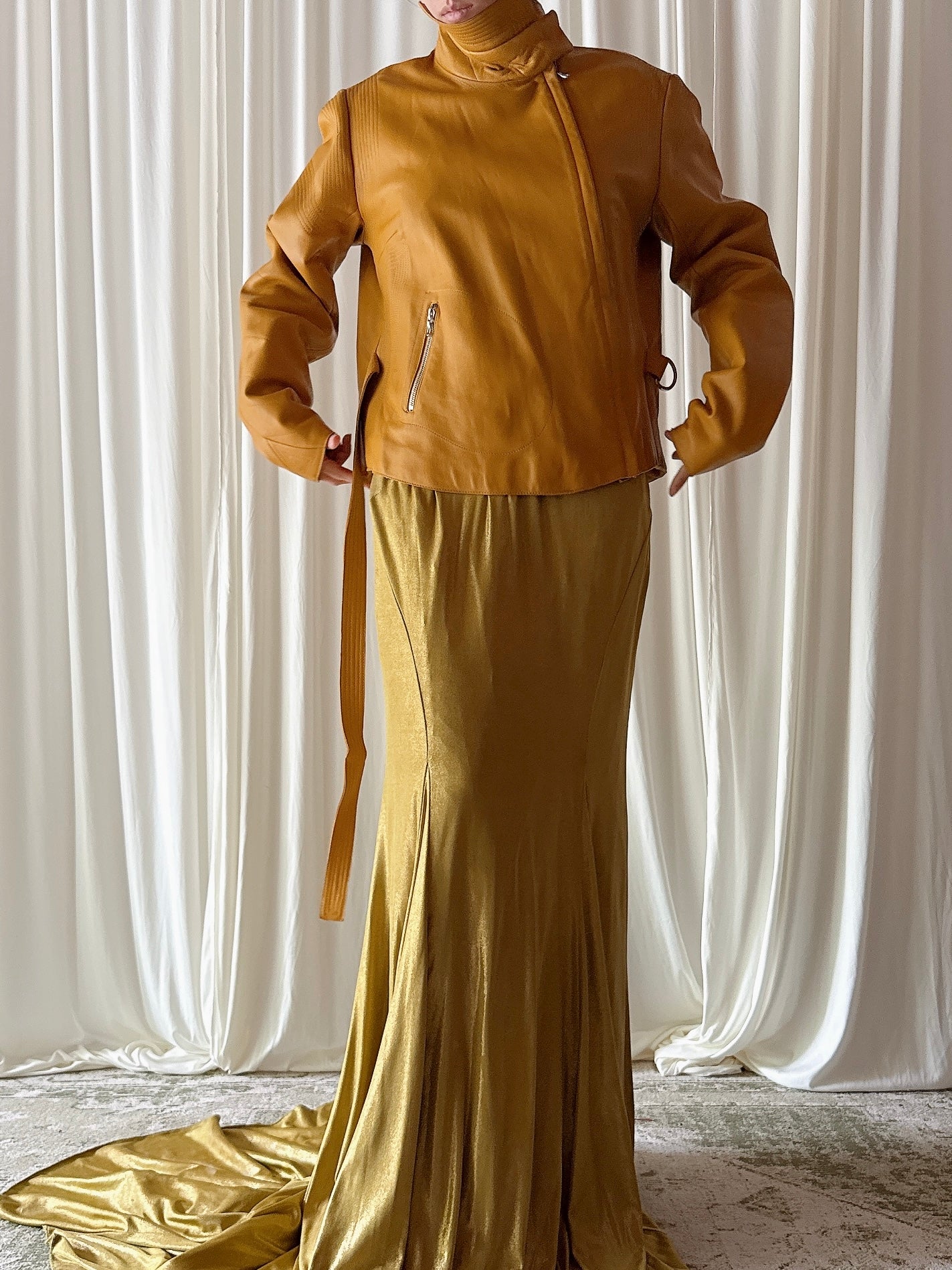 Vintage Mustard 100% Leather Jacket - M