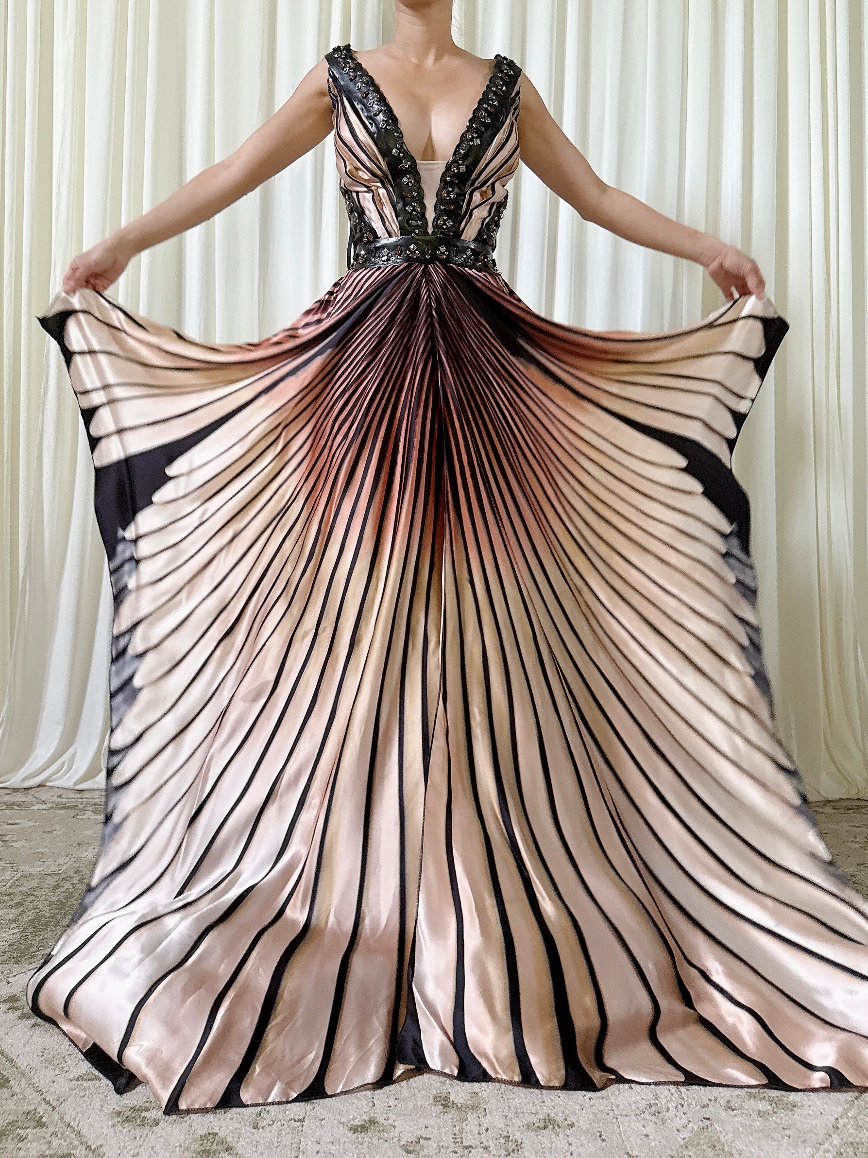 Vintage Silk Butterfly Dress - Size 12
