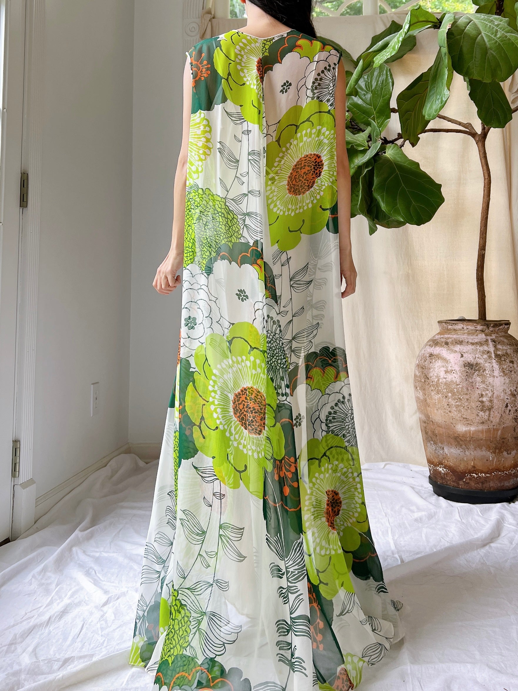 Vintage Silk Kaftan and Slip - M