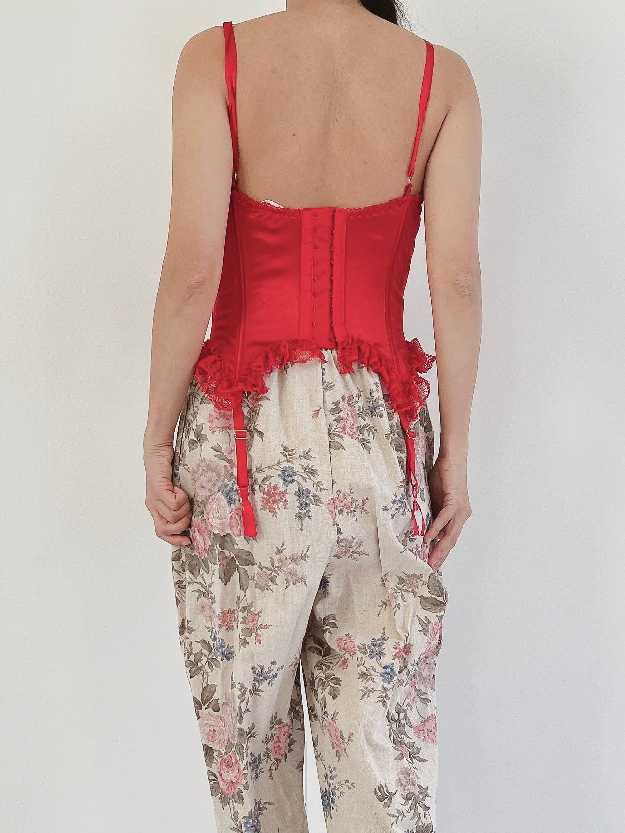 Vintage Red Corset Top - S